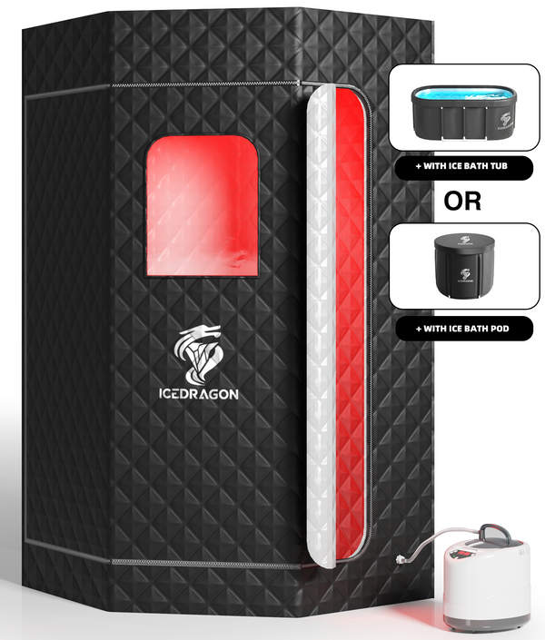 Icedragon Portable Steam Sauna with Red Light | Ice Tub Gift